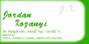 jordan kozanyi business card